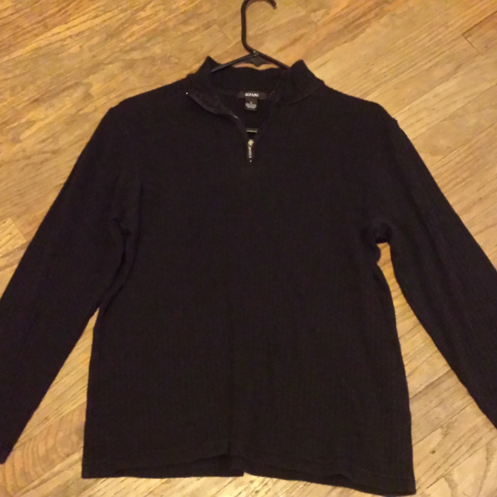 Alfani Black Men's Zip Up Sweater S